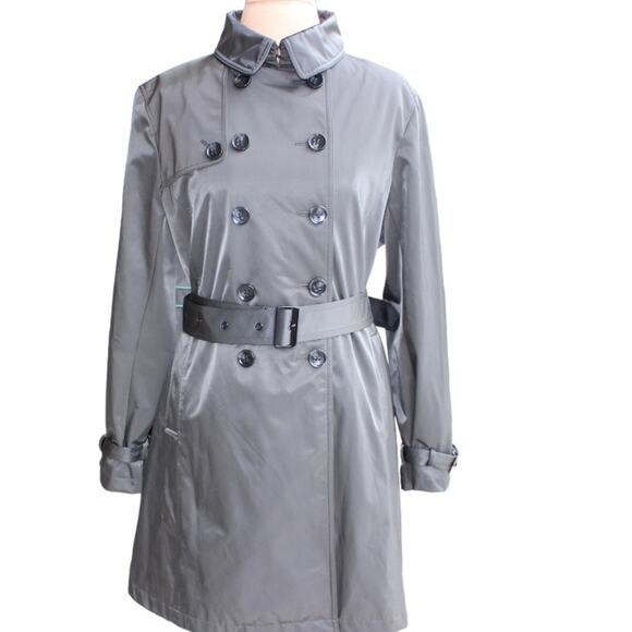 Vintage Double Breasted Mid Length Trench Coat Jacket with Belt - Size XL - Picture 3 of 16